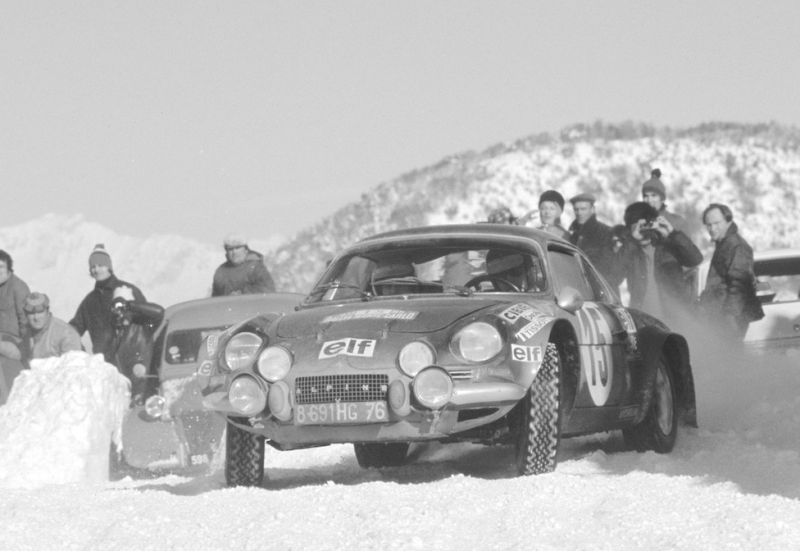 Alpine A110 participating in the Coupe des Alpes Rally