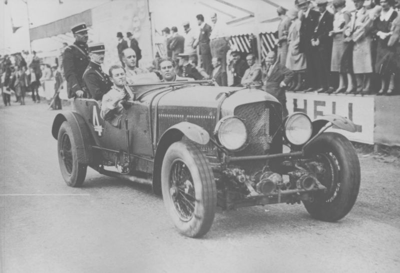 Glen Kidston and Woolf Barnato after winning the 1930 Le Mans in their Old Number One Bentley
