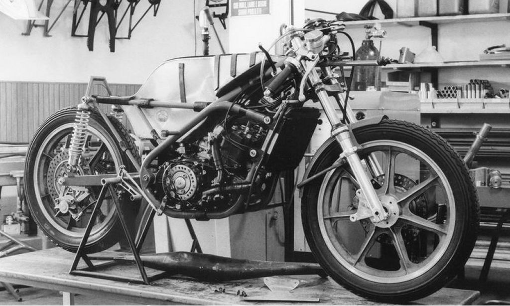 Bimota YB3 Prototipo in factory workshop in Rimini, 1977