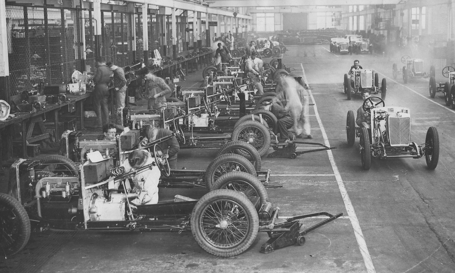 M.G. Car production at the Abingdon factory in Oxfordshire, 1932