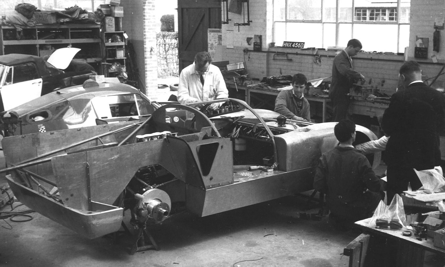 1968 Austin Healey SR under construction at the experimental works, Warwick