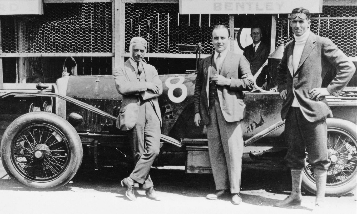 Frank Clement, W.O. Bentley and John Duff with the 1924 Le Mans winning 3-litre