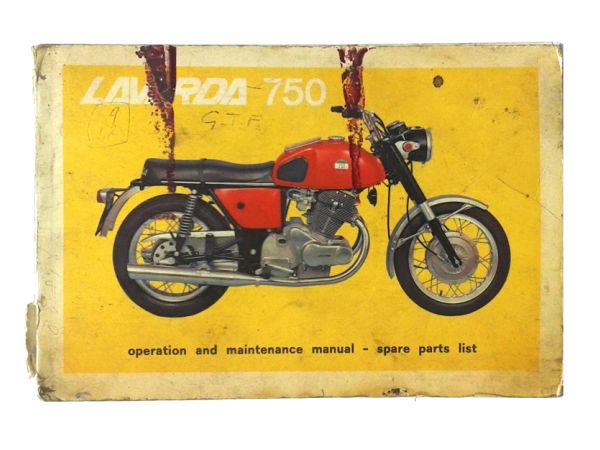 Laverda 750 Operation Manual Parts List 1970