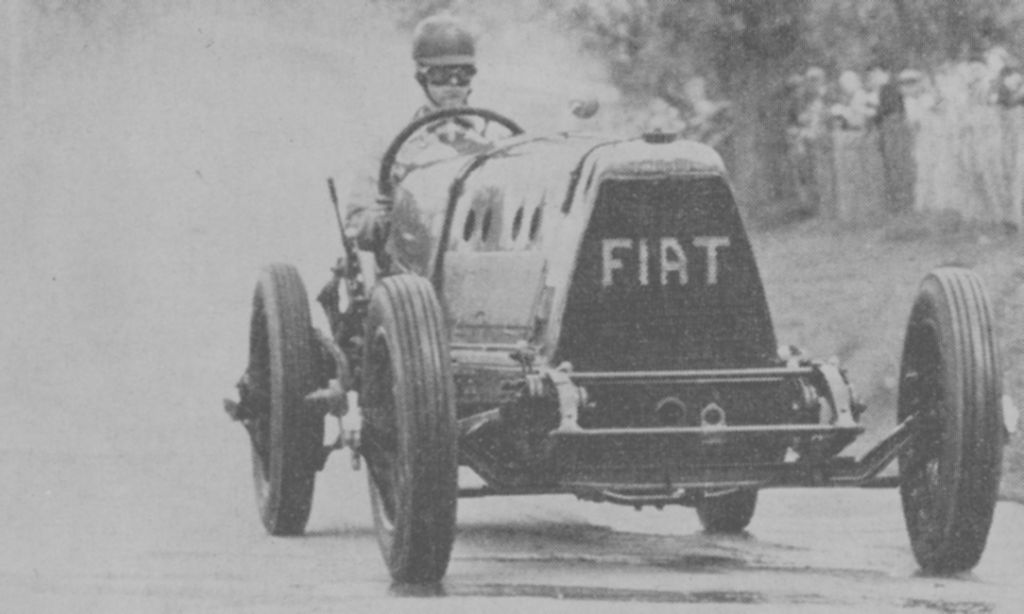 Ernest Arthur Douglas Eldridge behind the wheel of his record breaking Fiat SB4 Mefistofele, 1924