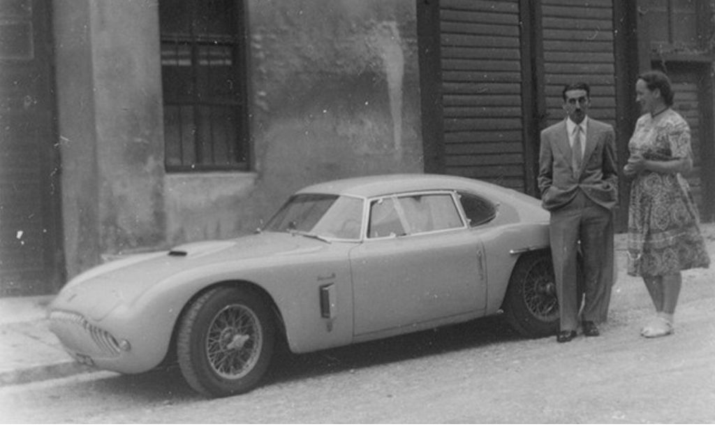 Otto Linten with his Siata 208CS, Vienna, 1952